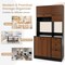 Costway 71'' Tall Kitchen Pantry Buffet Hutch Freestanding Storage Cabinet 4 Doors White/Walnut